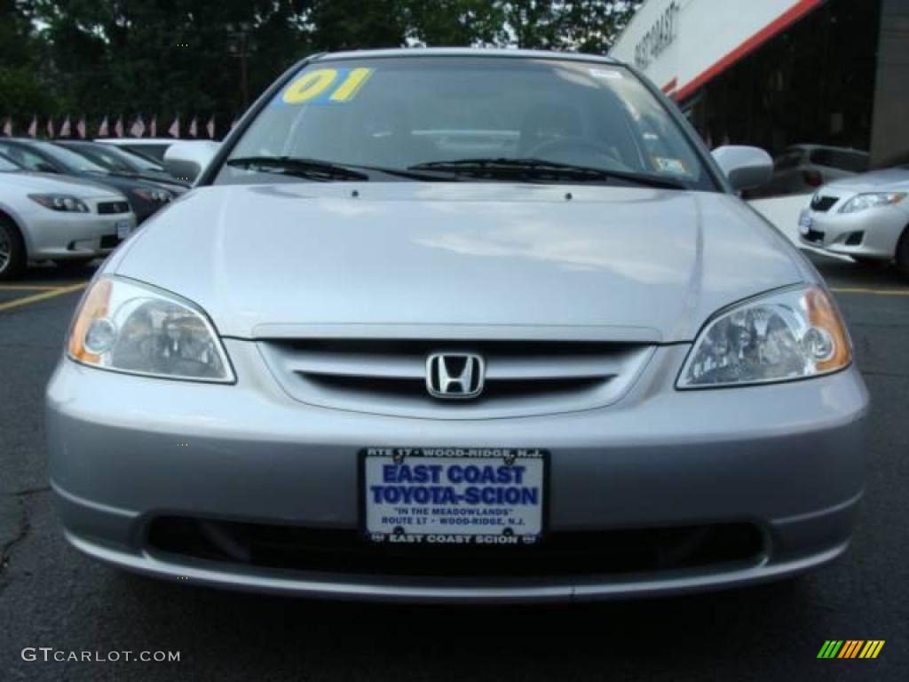 2001 Civic EX Coupe - Satin Silver Metallic / Black photo #2