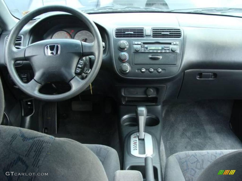 2001 Civic EX Coupe - Satin Silver Metallic / Black photo #9