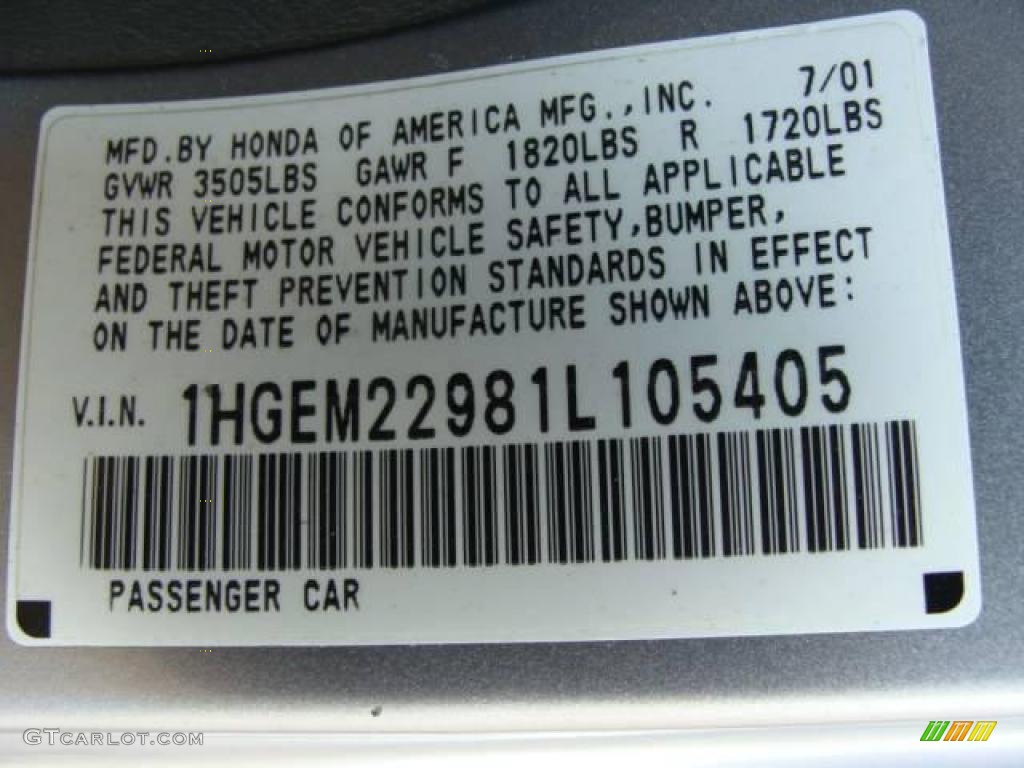 2001 Civic EX Coupe - Satin Silver Metallic / Black photo #15