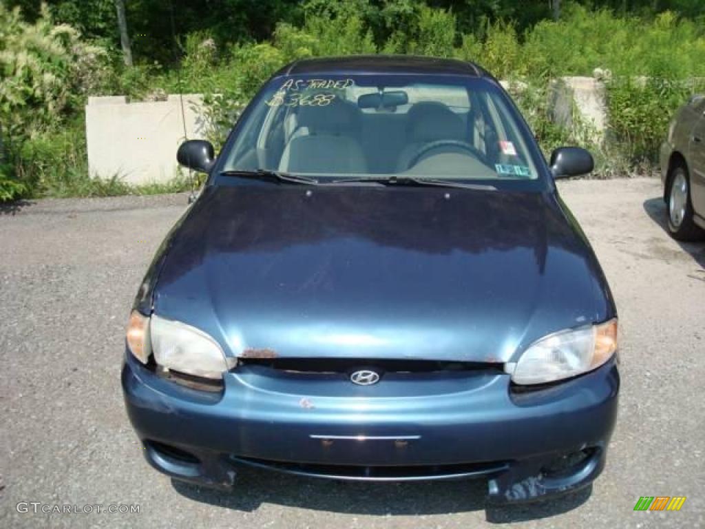 1999 Accent GL Sedan - Cape Blue / Beige photo #6
