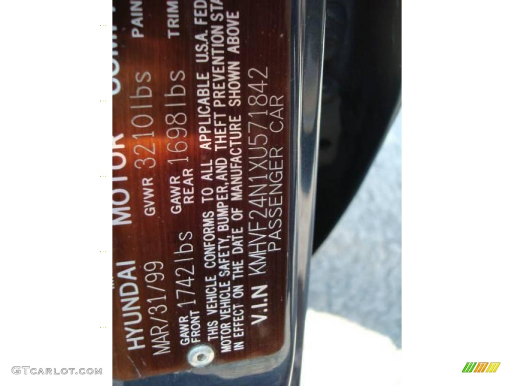 1999 Accent GL Sedan - Cape Blue / Beige photo #14