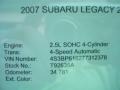 2007 Satin White Pearl Subaru Legacy 2.5i Wagon  photo #22