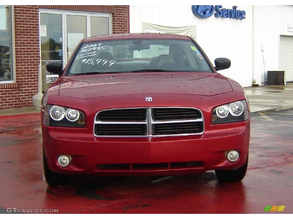 2007 Charger SXT - Inferno Red Crystal Pearl / Dark Slate Gray/Light Graystone photo #8