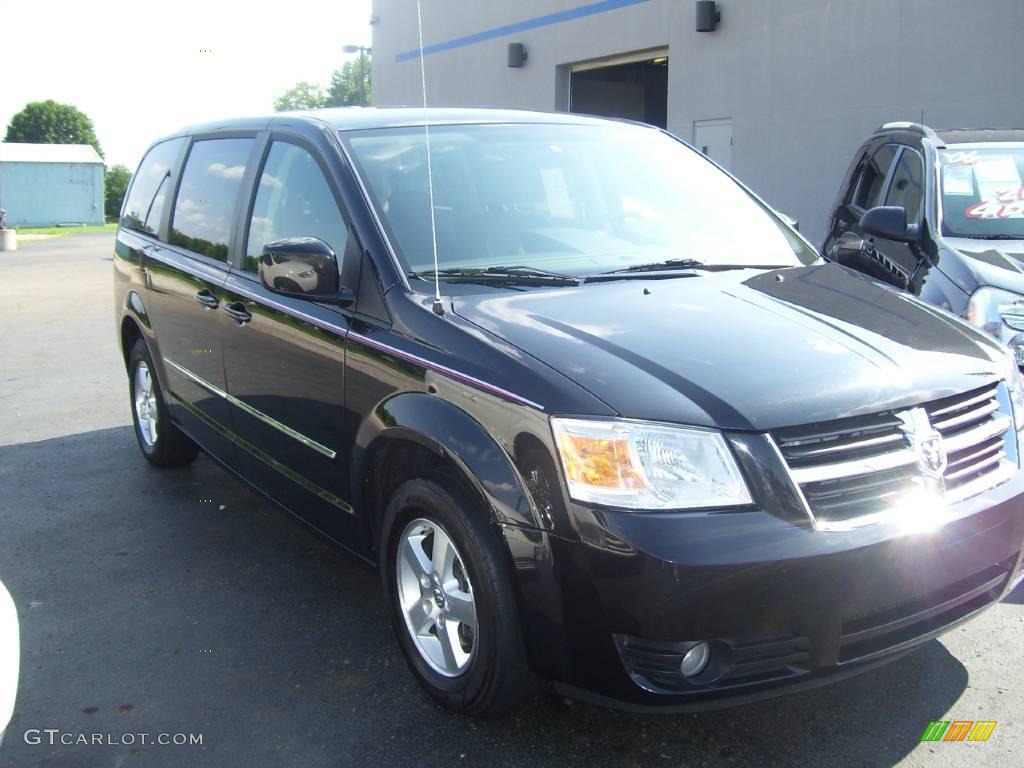 2008 Grand Caravan SXT - Brilliant Black Crystal Pearl / Medium Slate Gray/Light Shale photo #1