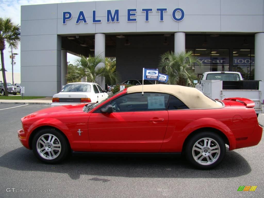 2006 Mustang V6 Premium Convertible - Torch Red / Light Parchment photo #1