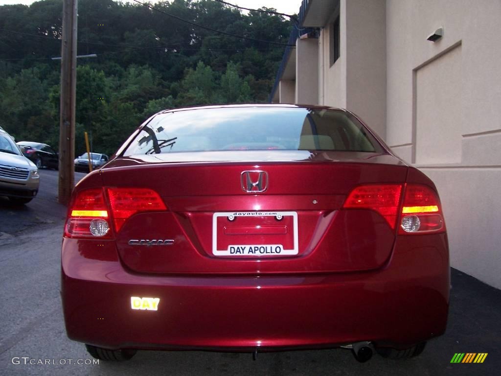 2007 Civic LX Sedan - Tango Red Pearl / Ivory photo #8