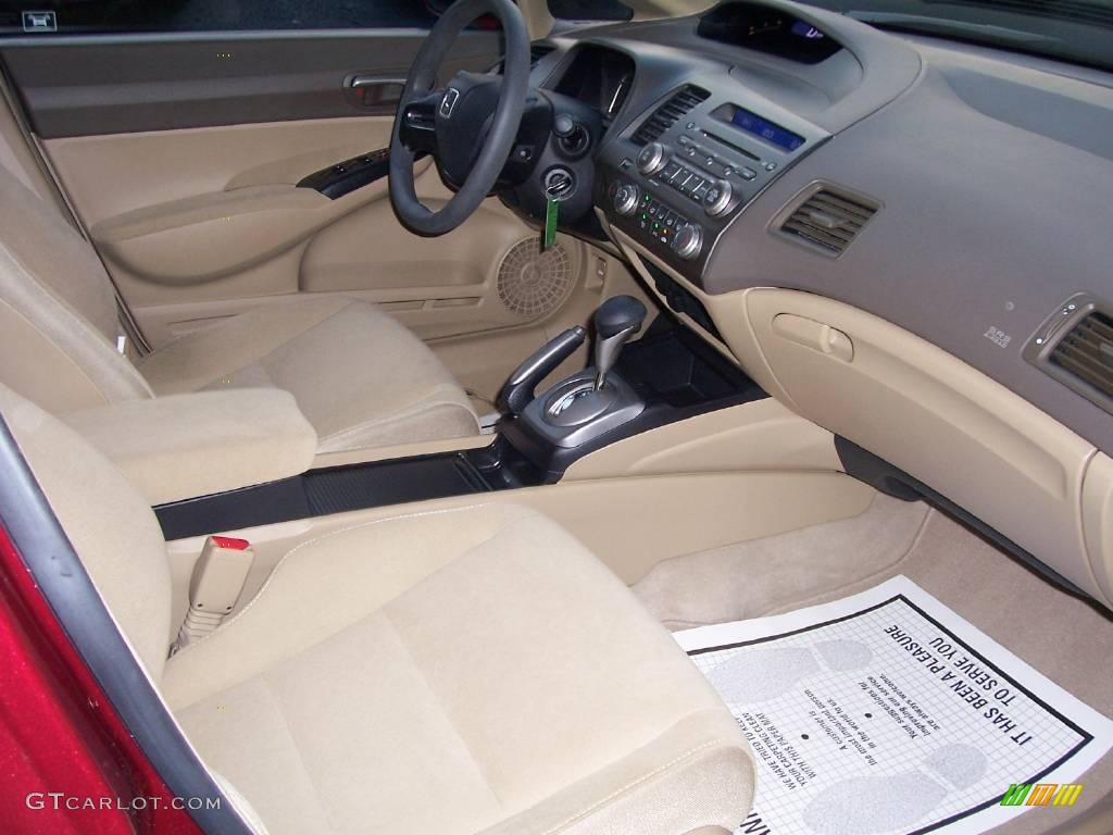 2007 Civic LX Sedan - Tango Red Pearl / Ivory photo #13