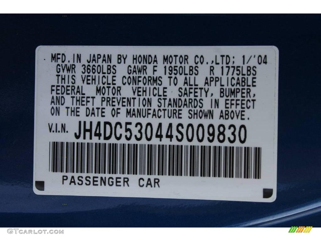 2004 RSX Type S Sports Coupe - Arctic Blue Pearl / Ebony photo #25