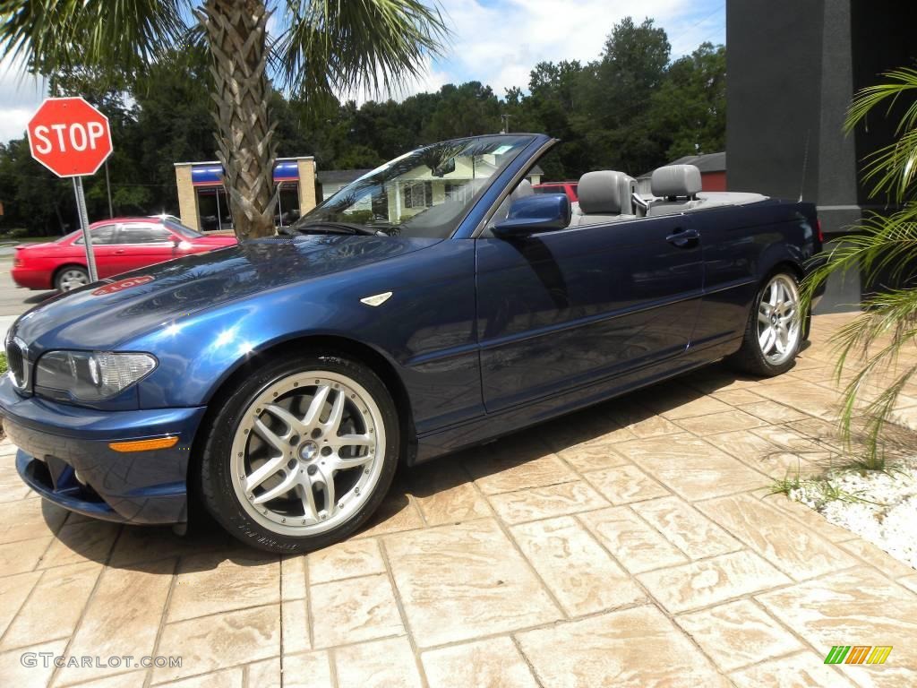 2004 3 Series 330i Convertible - Mystic Blue Metallic / Grey photo #2