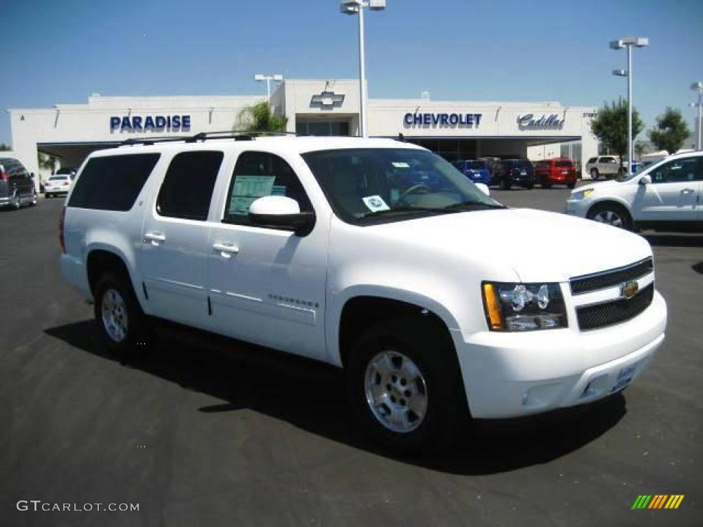 2009 Suburban LT - Summit White / Light Cashmere/Dark Cashmere photo #1