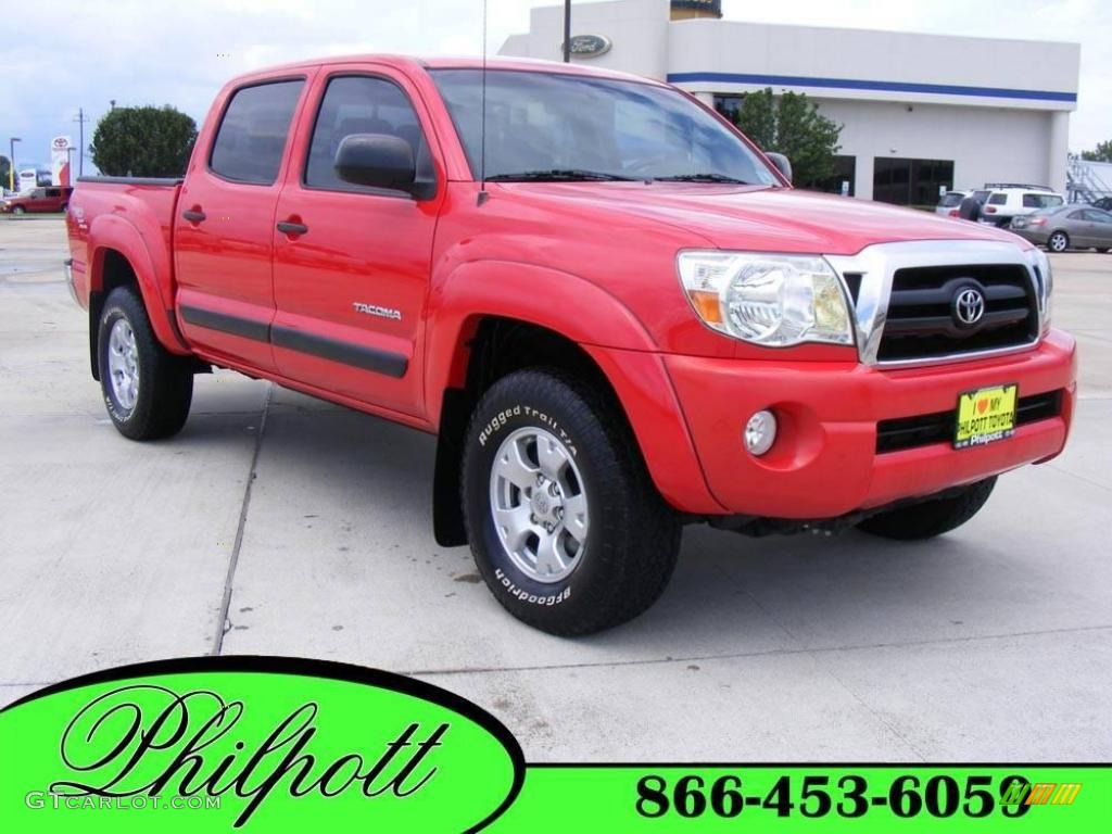 2006 Tacoma V6 TRD Double Cab 4x4 - Radiant Red / Graphite Gray photo #1
