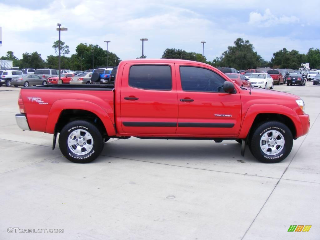 2006 Tacoma V6 TRD Double Cab 4x4 - Radiant Red / Graphite Gray photo #2