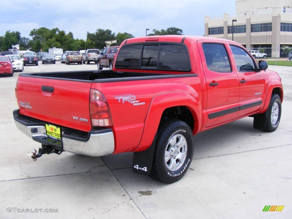 2006 Tacoma V6 TRD Double Cab 4x4 - Radiant Red / Graphite Gray photo #3