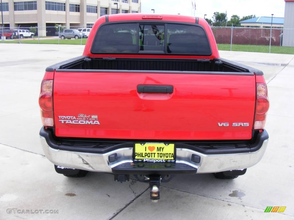 2006 Tacoma V6 TRD Double Cab 4x4 - Radiant Red / Graphite Gray photo #4