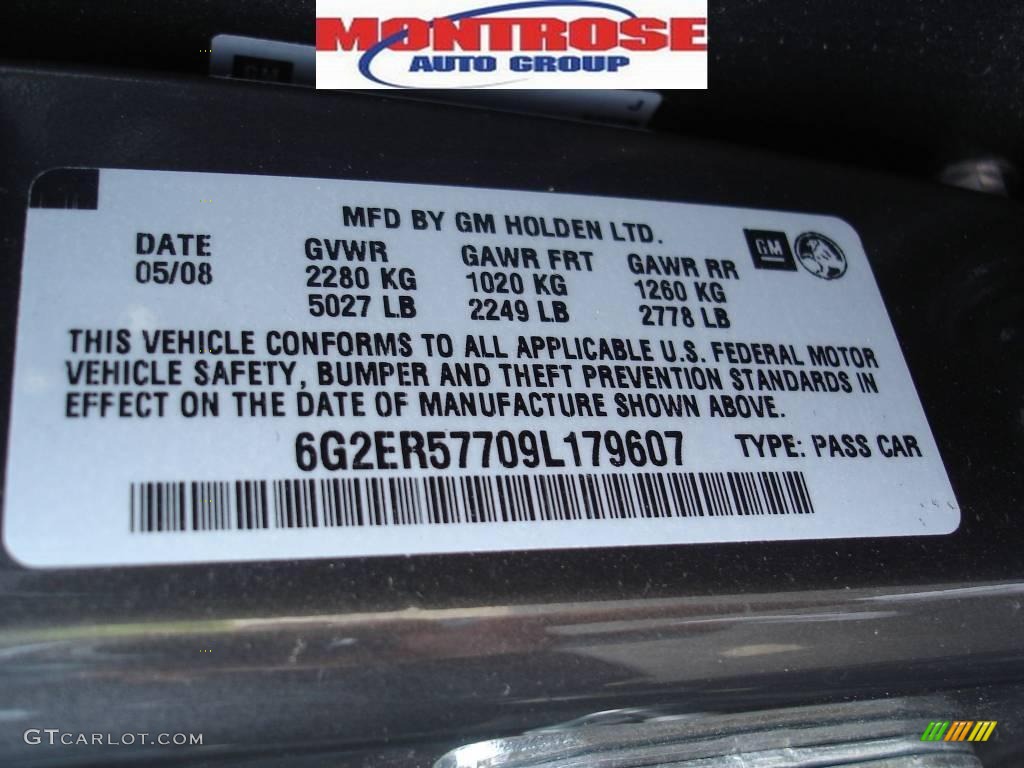 2009 G8 Sedan - Magnetic Gray Metallic / Onyx photo #11