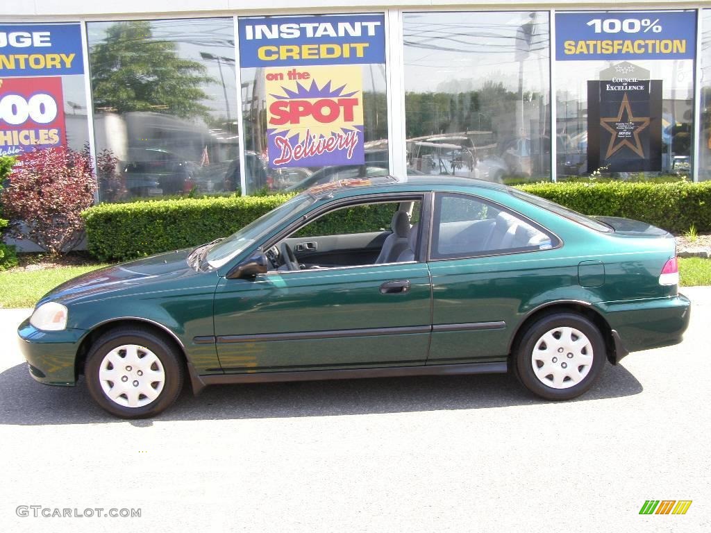 1999 Civic DX Coupe - Clover Green Pearl / Dark Gray photo #3