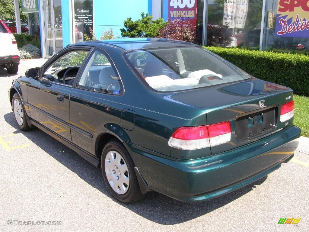 1999 Civic DX Coupe - Clover Green Pearl / Dark Gray photo #4