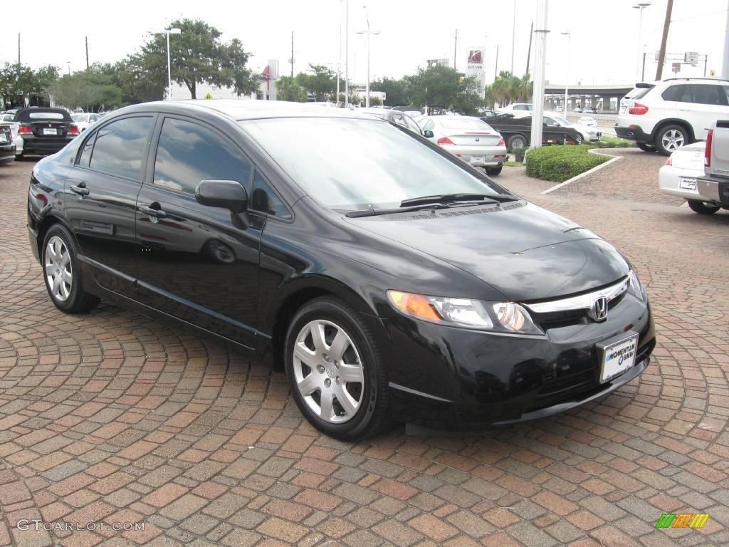 2008 Civic LX Sedan - Nighthawk Black Pearl / Gray photo #8