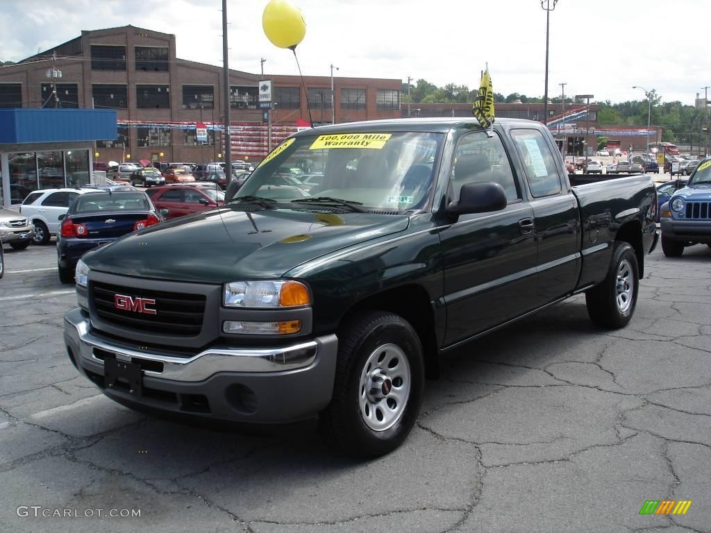 2005 Sierra 1500 Work Truck Extended Cab 4x4 - Polo Green Metallic / Neutral photo #16