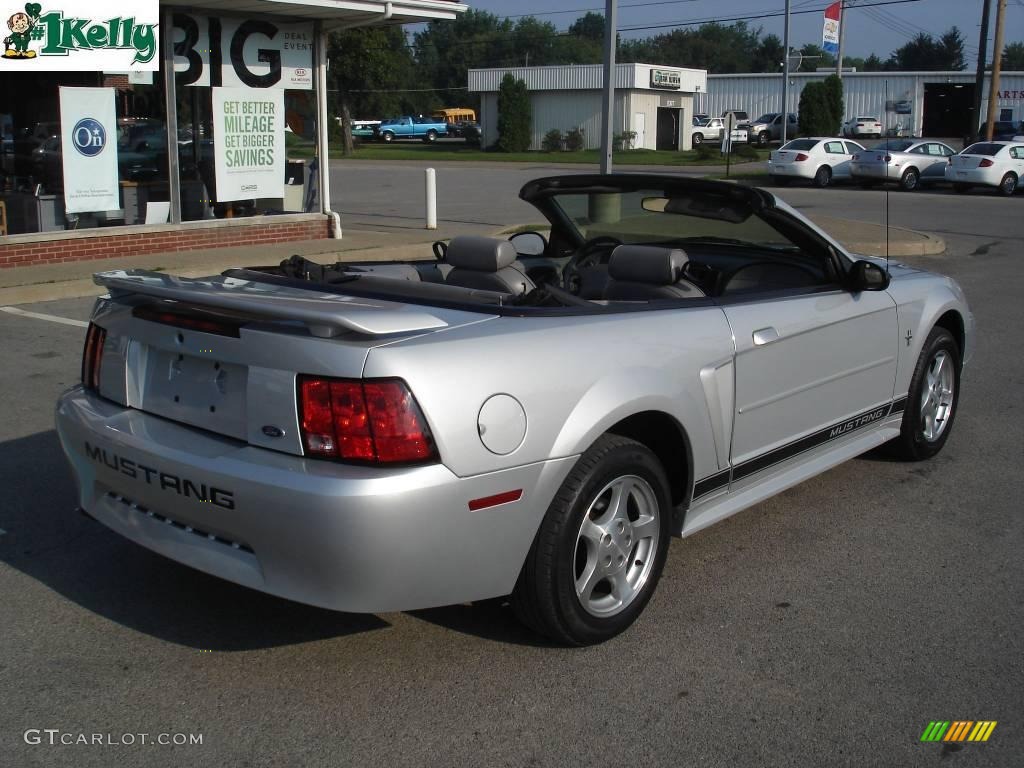 2002 Mustang V6 Convertible - Satin Silver Metallic / Medium Graphite photo #3