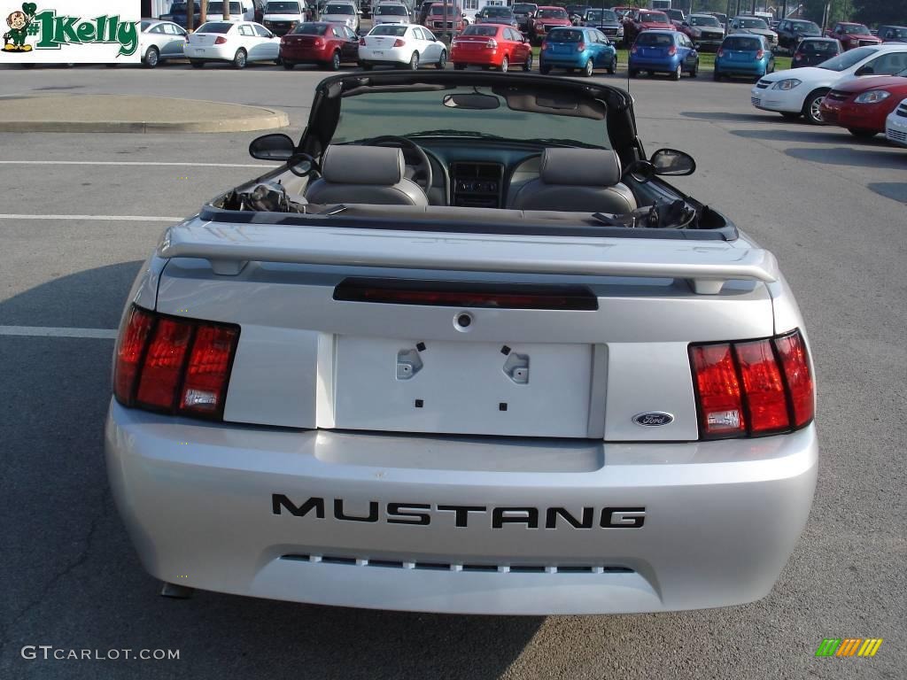 2002 Mustang V6 Convertible - Satin Silver Metallic / Medium Graphite photo #4