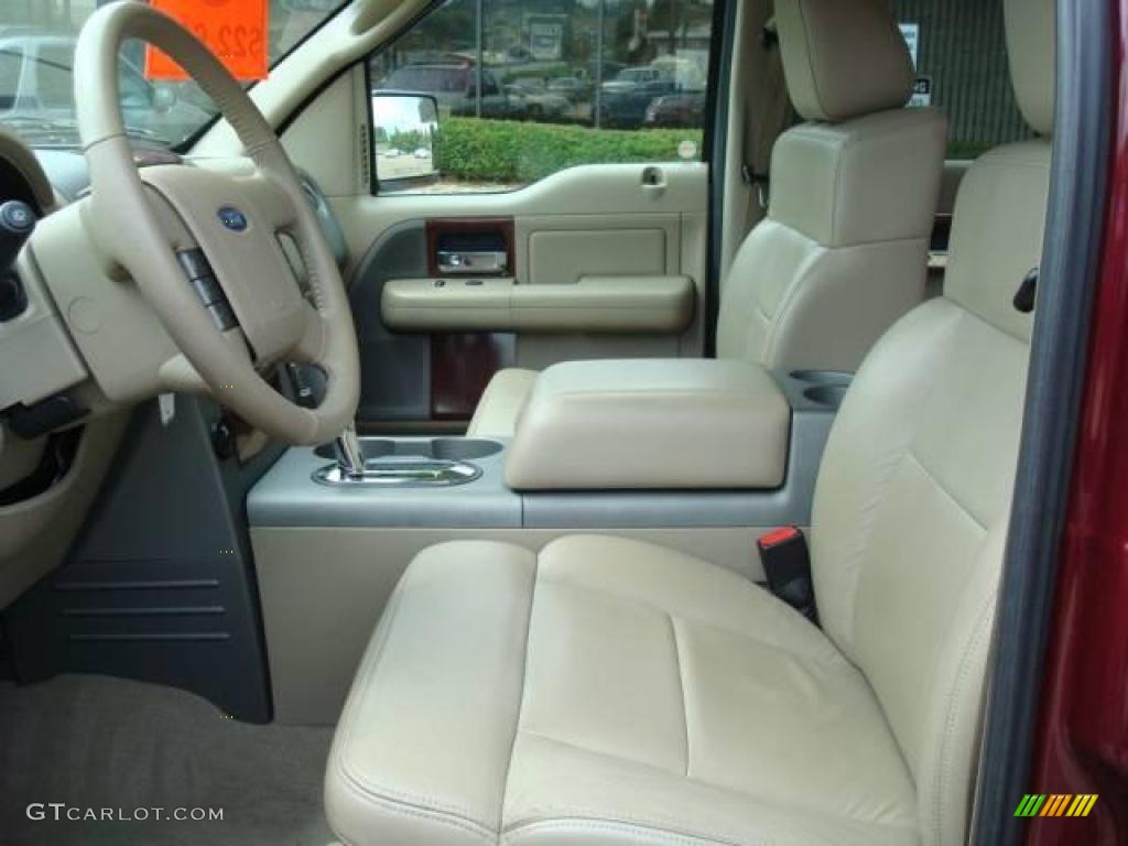 2005 F150 Lariat SuperCrew 4x4 - Dark Toreador Red Metallic / Tan photo #11