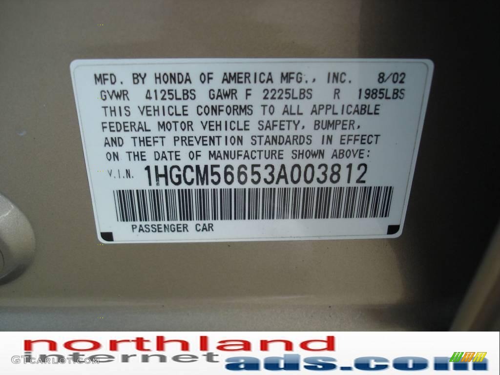 2003 Accord EX-L Sedan - Desert Mist Metallic / Ivory photo #9