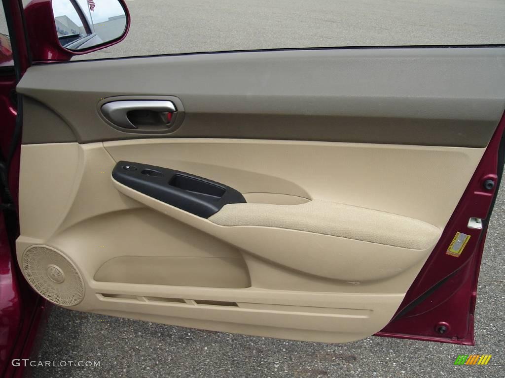 2006 Civic LX Sedan - Tango Red Pearl / Ivory photo #17