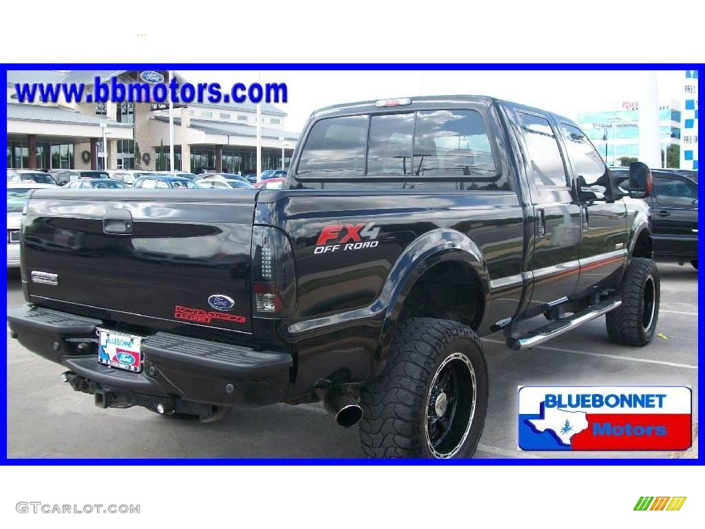 2007 F250 Super Duty Lariat Outlaw Crew Cab 4x4 - Black / Black/Red Leather photo #3