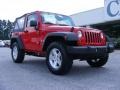 2009 Flame Red Jeep Wrangler X 4x4  photo #2