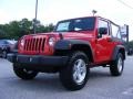 2009 Flame Red Jeep Wrangler X 4x4  photo #4