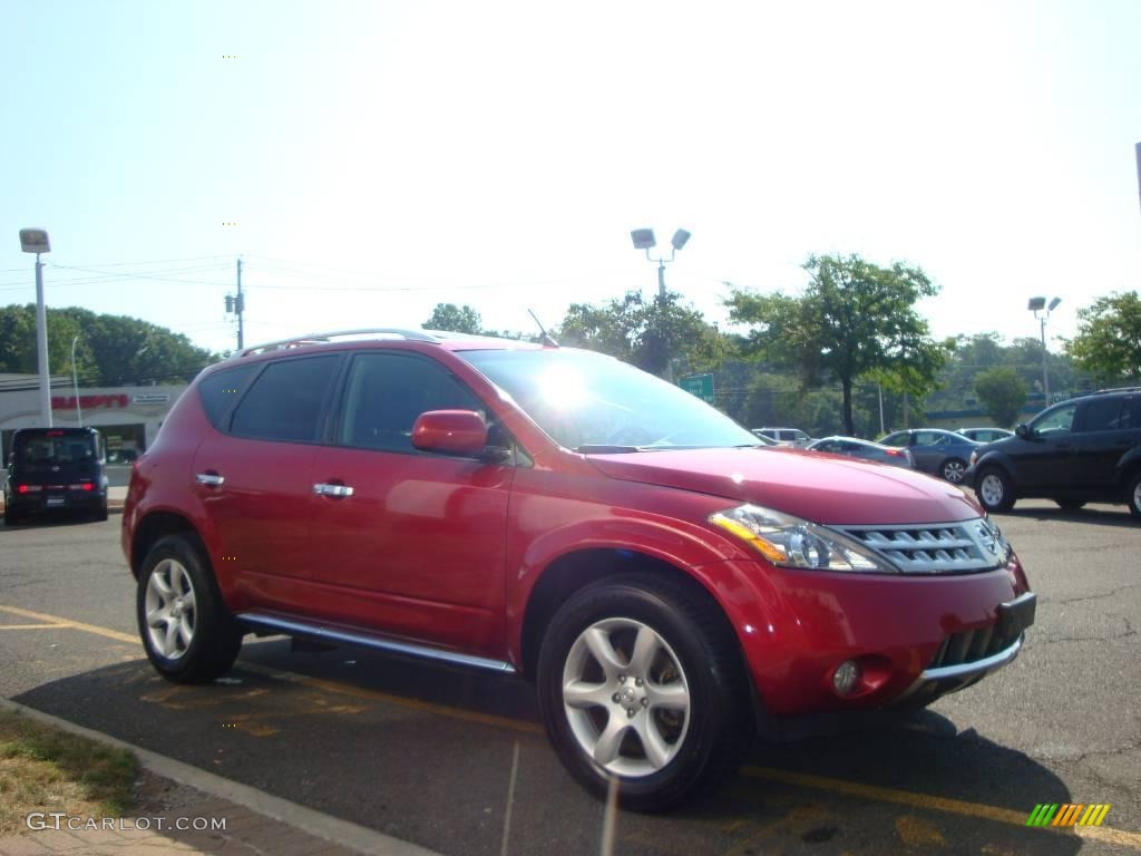 2006 Murano SE AWD - Sunset Red Pearl Metallic / Charcoal photo #13