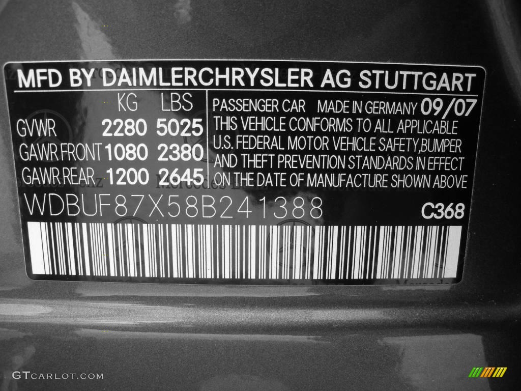 2008 E Color Code 368 for Flint Grey Metallic Photo #16311359