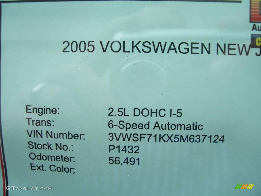 2005 Jetta 2.5 Sedan - Reflex Silver Metallic / Grey photo #23