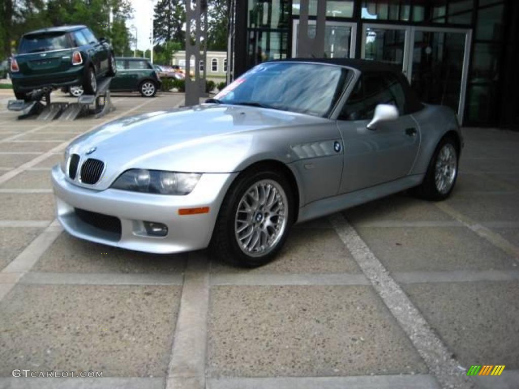 2002 Z3 3.0i Roadster - Titanium Silver Metallic / Black photo #4