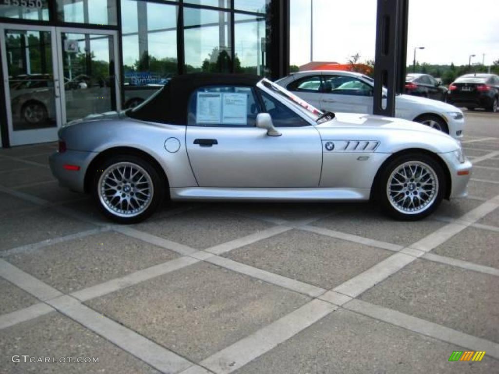 2002 Z3 3.0i Roadster - Titanium Silver Metallic / Black photo #9