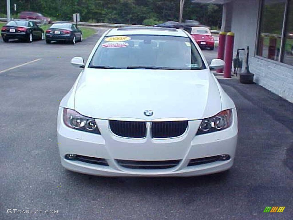 2008 3 Series 328xi Sedan - Alpine White / Beige photo #3