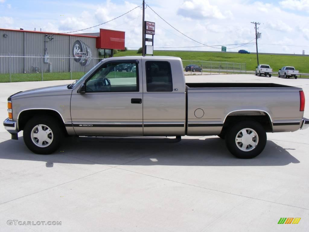 1999 Silverado 1500 LS Extended Cab - Light Pewter Metallic / Medium Oak photo #6