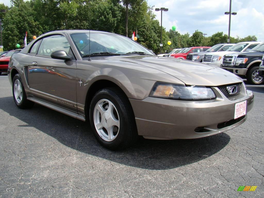 2001 Mustang V6 Coupe - Mineral Grey Metallic / Medium Parchment photo #1