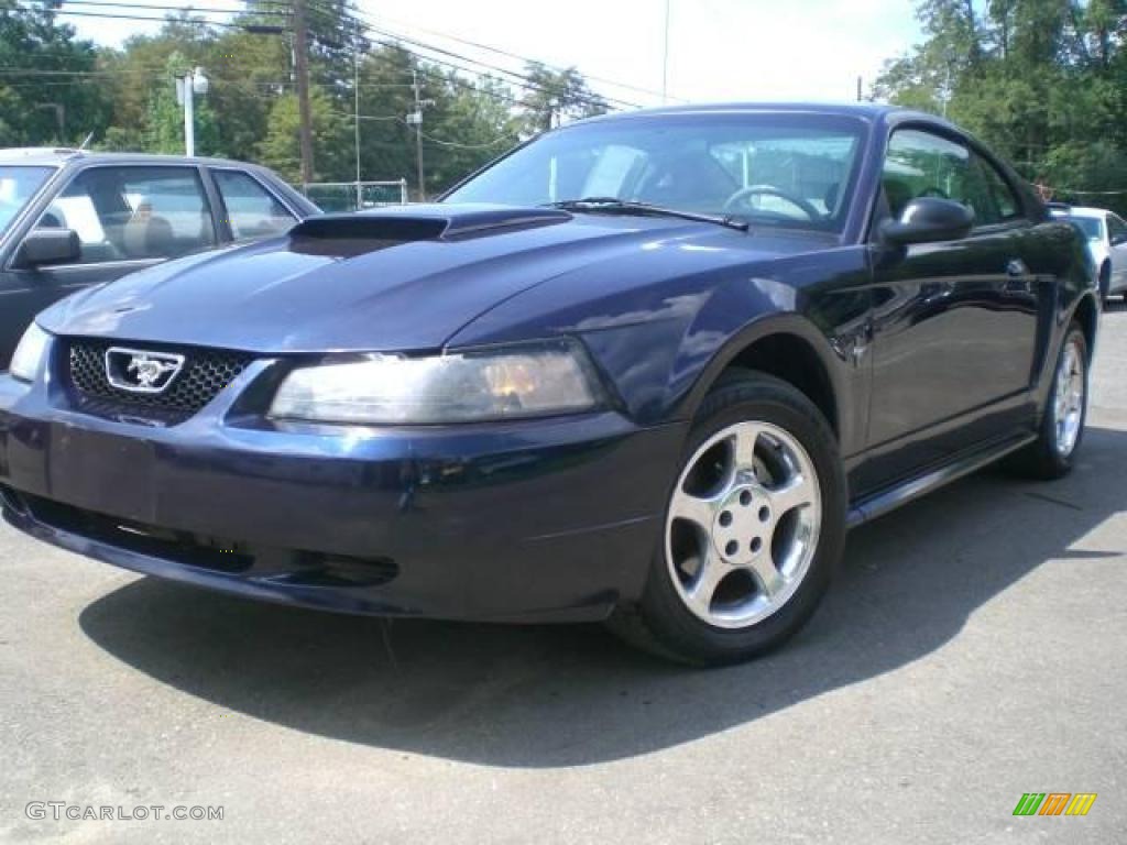 2003 Mustang V6 Coupe - True Blue Metallic / Dark Charcoal/Medium Parchment photo #3