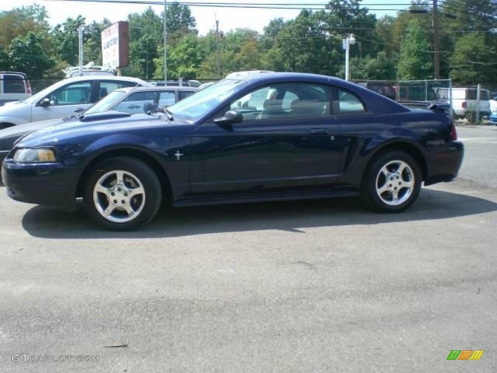 2003 Mustang V6 Coupe - True Blue Metallic / Dark Charcoal/Medium Parchment photo #4