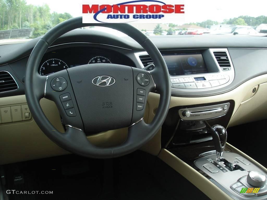 2009 Genesis 3.8 Sedan - Sterling Blue Metallic / Beige photo #13