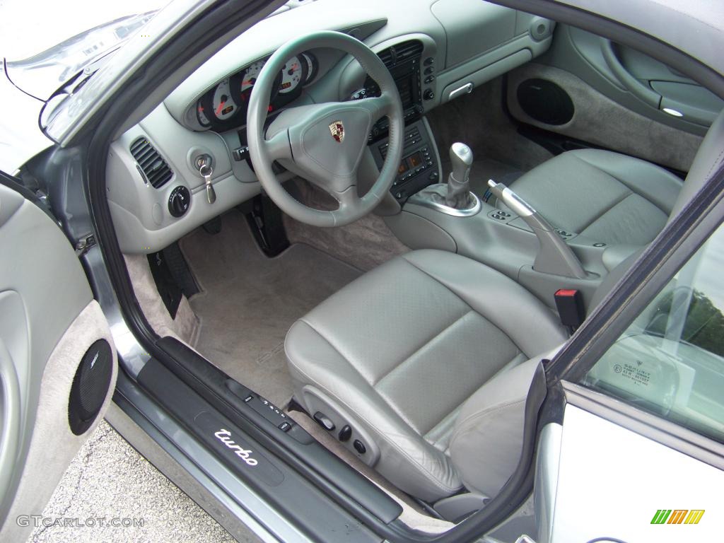 Graphite Grey Interior 2004 Porsche 911 Turbo Cabriolet Photo #16343192