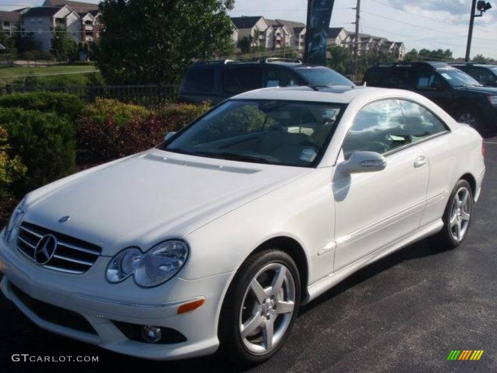 2007 CLK 550 Coupe - Arctic White / Stone photo #1