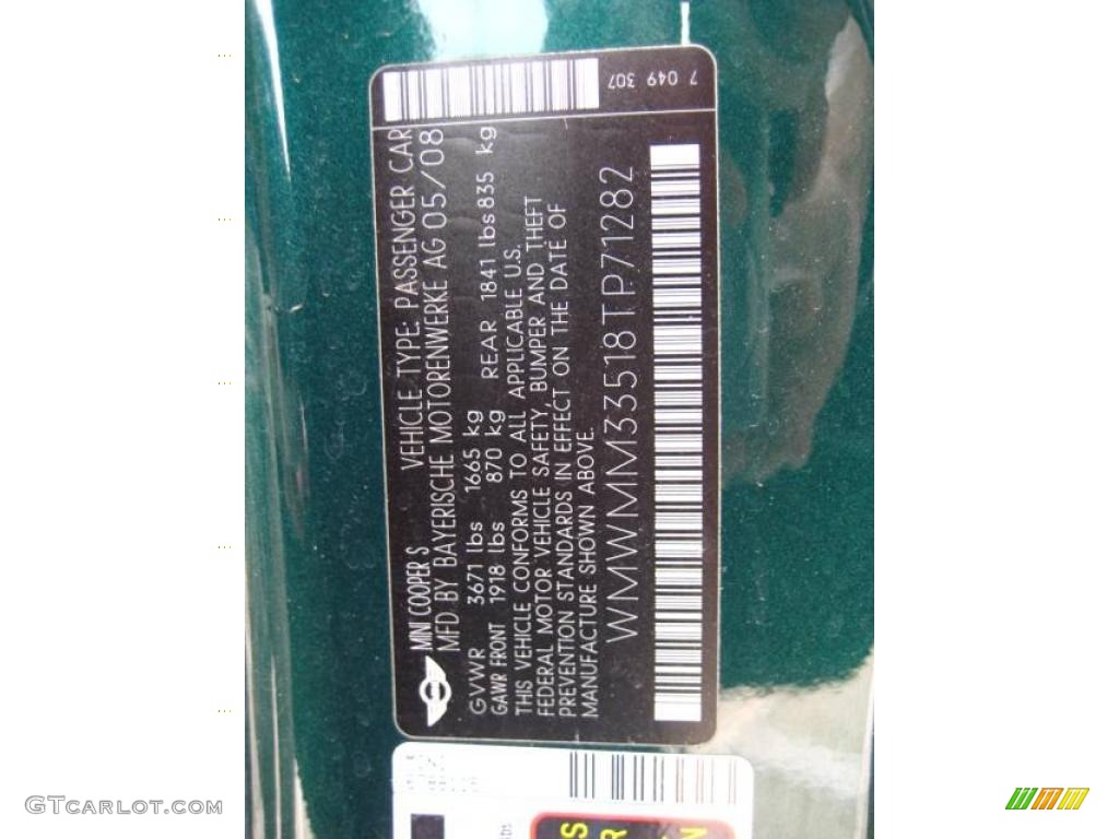 2008 Cooper S Clubman - British Racing Green Metallic / Punch Carbon Black photo #22