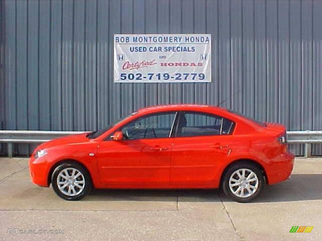 2007 mazda 3 sedan red