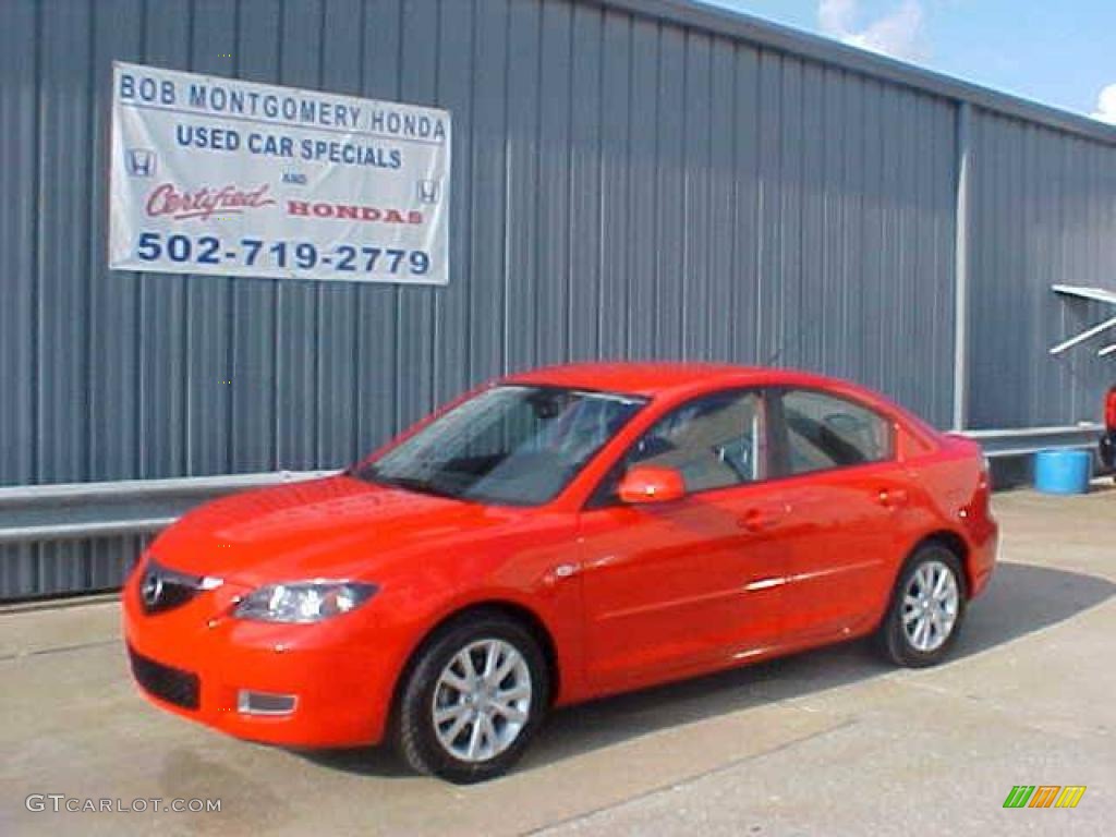 2007 mazda 3 sedan red