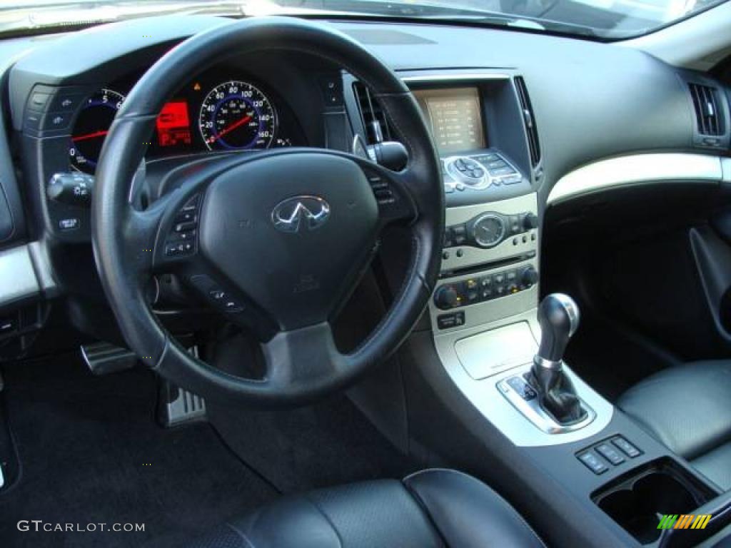 2008 Infiniti G 35 x S Sedan Graphite Steering Wheel Photo #16357327