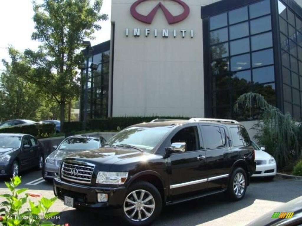 2008 QX 56 4WD - Liquid Onyx Black / Charcoal photo #1