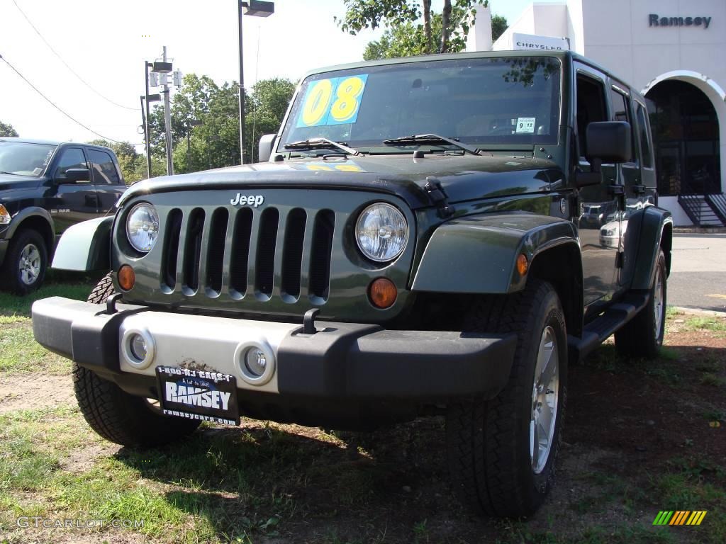 2008 Wrangler Unlimited Sahara 4x4 - Jeep Green Metallic / Dark Slate Gray/Med Slate Gray photo #1